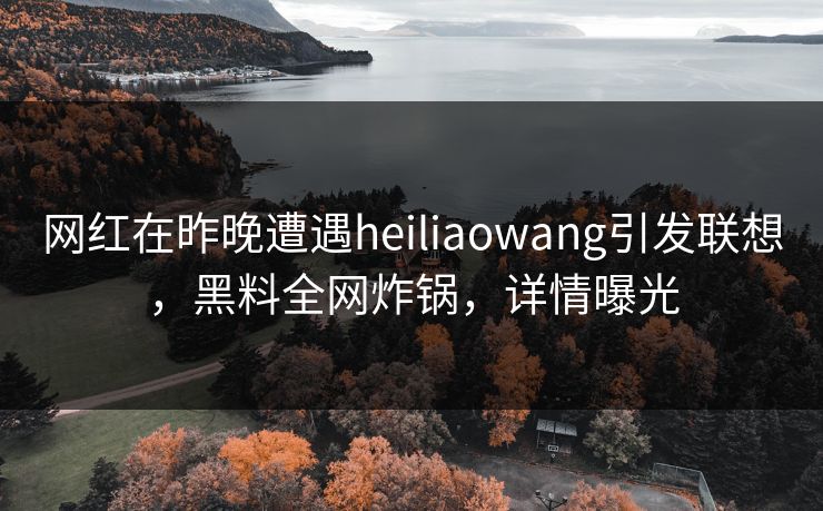 网红在昨晚遭遇heiliaowang引发联想，黑料全网炸锅，详情曝光