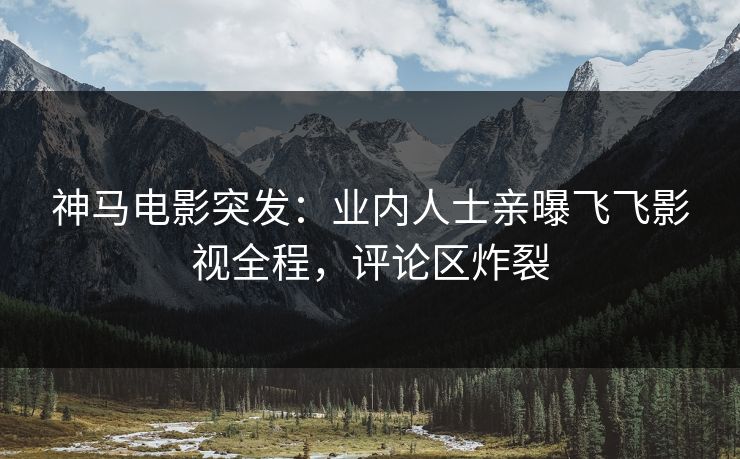 神马电影突发：业内人士亲曝飞飞影视全程，评论区炸裂