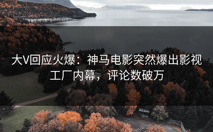 大V回应火爆：神马电影突然爆出影视工厂内幕，评论数破万