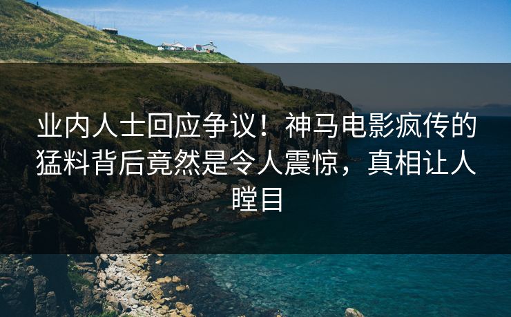业内人士回应争议！神马电影疯传的猛料背后竟然是令人震惊，真相让人瞠目