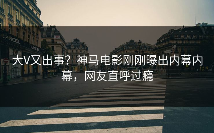 大V又出事？神马电影刚刚曝出内幕内幕，网友直呼过瘾