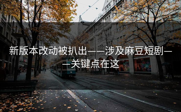 新版本改动被扒出——涉及麻豆短剧——关键点在这