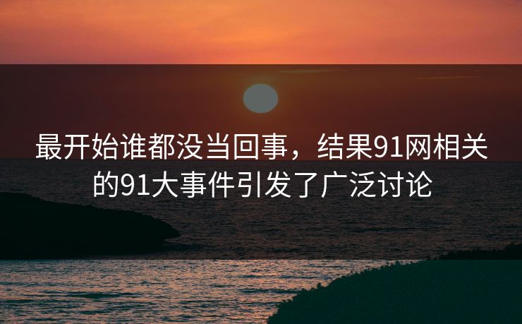 最开始谁都没当回事，结果91网相关的91大事件引发了广泛讨论